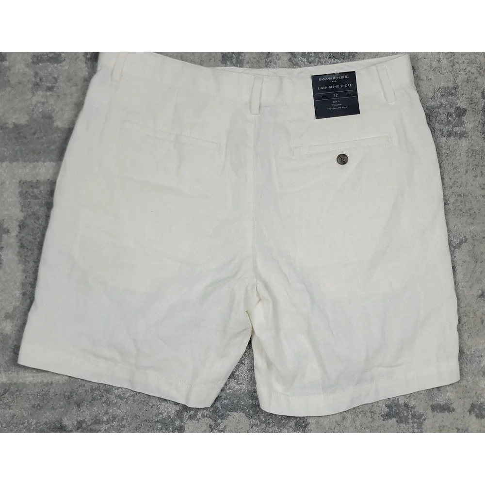 NWT Banana Republic Men's Cream Linen Blend Slim Fit 7